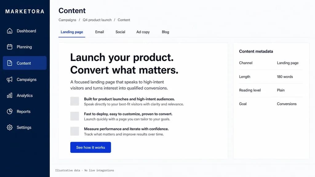 Ai content landing